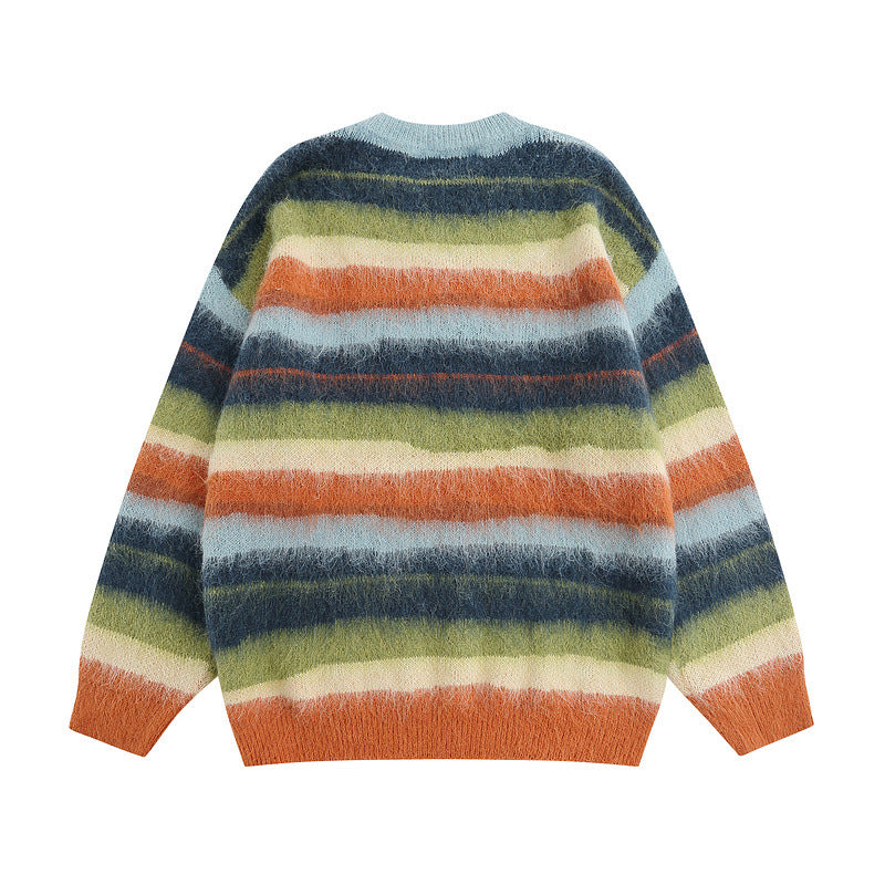 Vintage contrast striped sweater