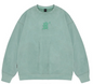 Suede worn-out round neck sweater