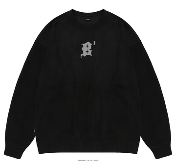 Suede worn-out round neck sweater