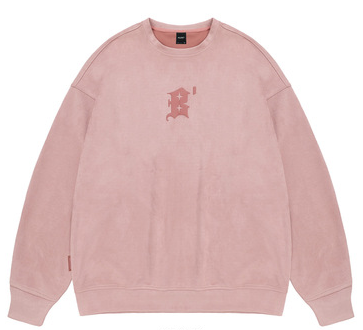 Suede worn-out round neck sweater