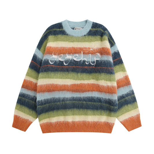 Vintage contrast striped sweater