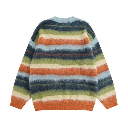 Vintage contrast striped sweater